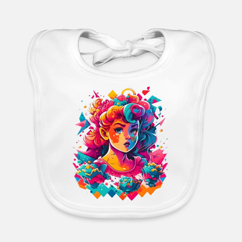 Synthwave Mädchen Baby Bio-Lätzchen