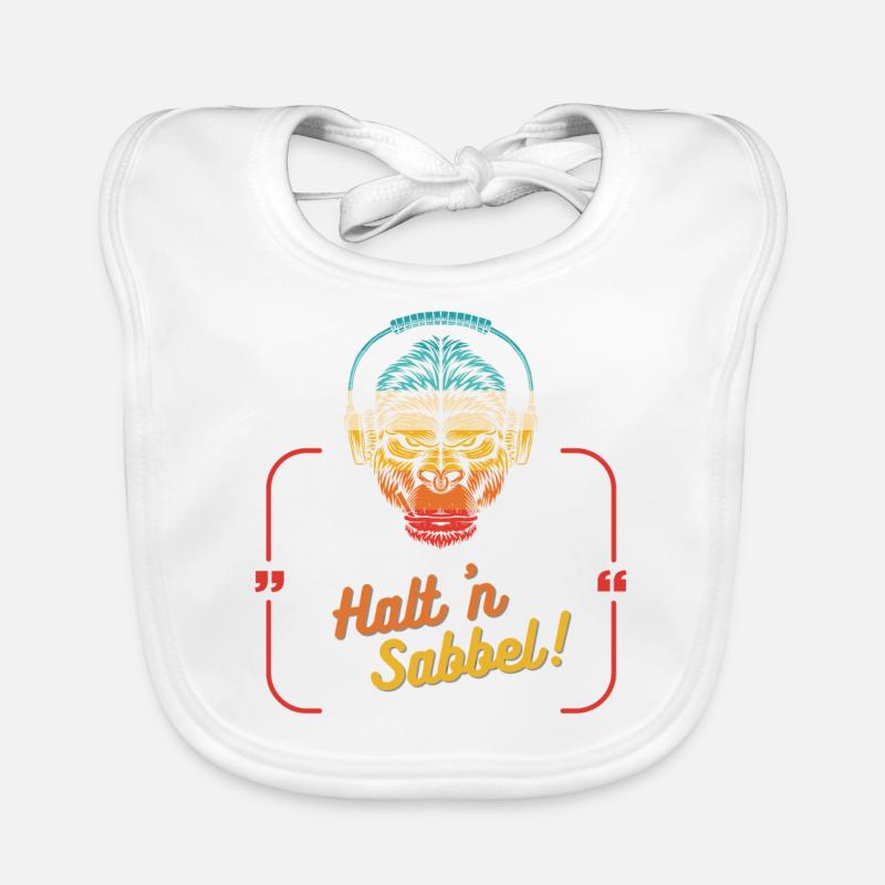 AFFE retro Halt'n Sabbel Plattdeutsch Baby Bio-Lätzchen