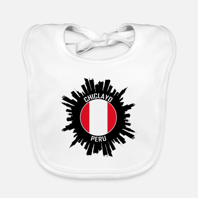 Chiclayo Skyline Pérou Flag Souvenir de voyage Bavoir bio Bébé