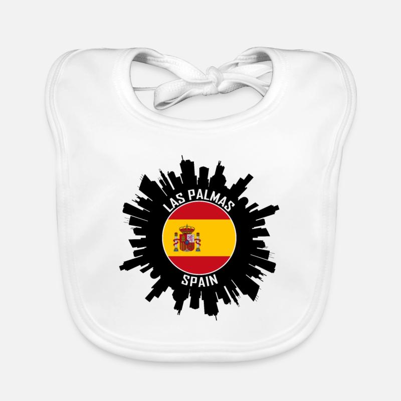 Las Palmas Skyline Spanien Flagge Reise Souvenir Baby Bio-Lätzchen