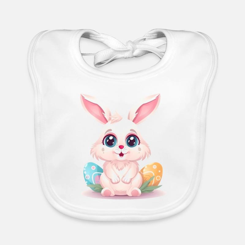 Easter Eggs Easter Bunny Easter - Happy Easter Organic Baby Bibs