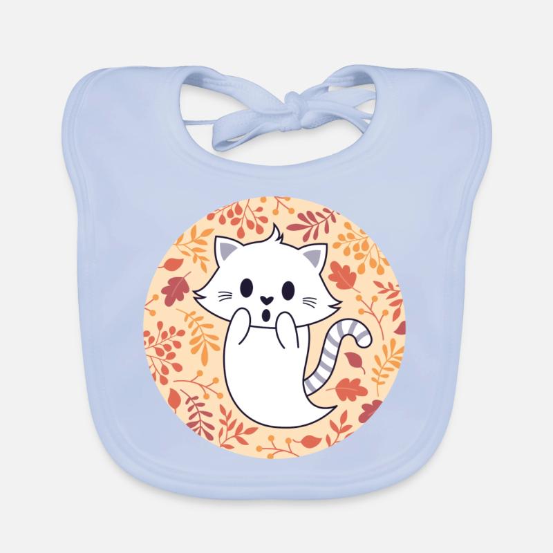 Cat spirit with autumn pattern Organic Baby Bibs