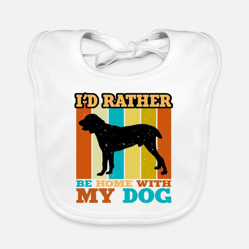Central Asian Shepherd Dog Silhouette Retro Sunset Organic Baby Bibs