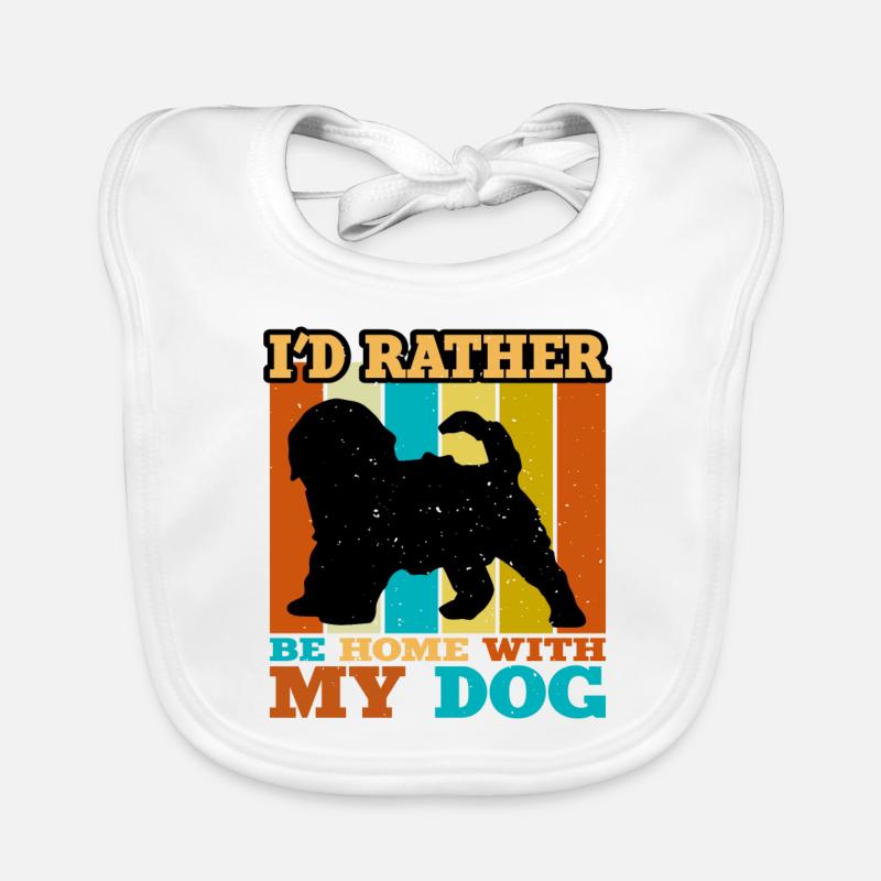 Cockapoo Dog Lover Silhouette Vintage Sunset Bavoir bio Bébé