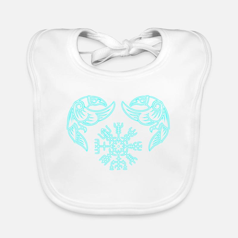 Vegvisir Hugin et Munin néon Vikings Bavoir bio Bébé
