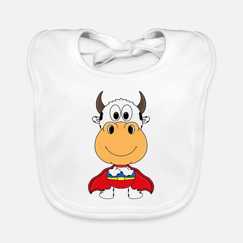 KUH - SUPERHELD - BAUERNHOF - BAUER - TIER Baby Bio-Lätzchen