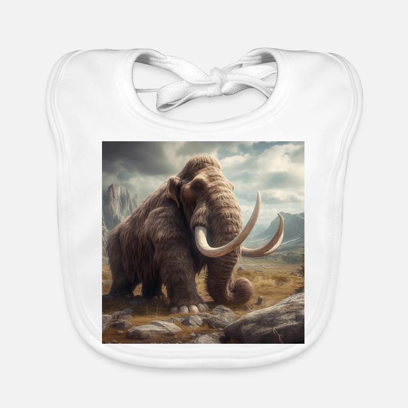 Mammouth - Bavoir bio Bébé - blanc