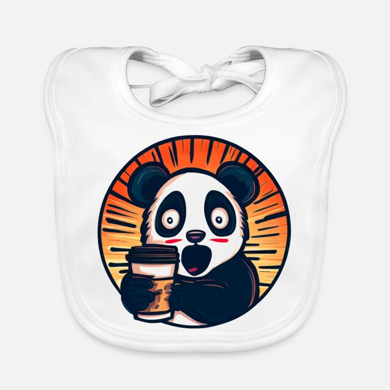 Panda Coffee Caféine Choc Bavoir bio Bébé