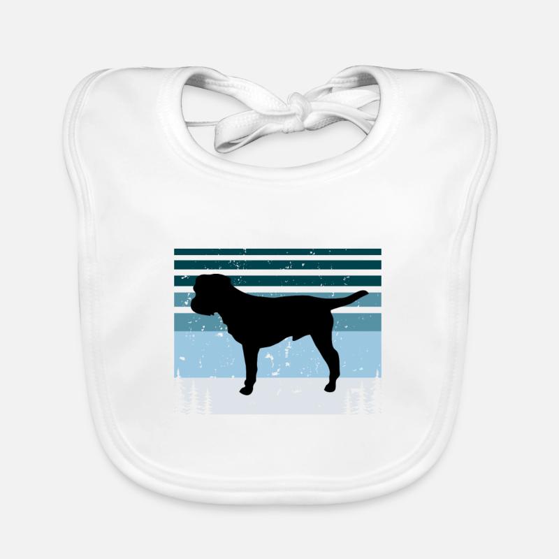 Border Terrier Dog Lover Silhouette Vintage Sunset Organic Baby Bibs