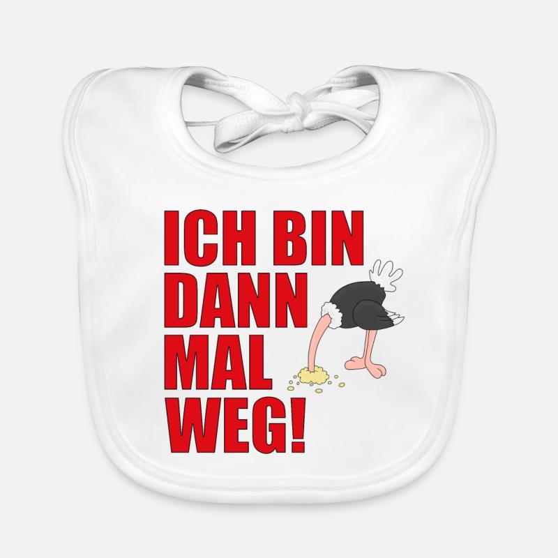 ICH BIN DANN MAL WEG! - Baby Bio-Lätzchen - Weiß