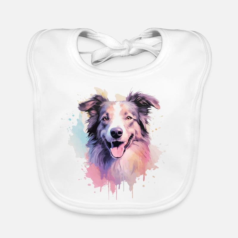 Border Collie - Baby Bio-Lätzchen - Weiß