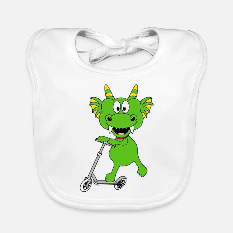 ROLLER - DRACHE - TIER - KINDER - BABYS - DRAGON Baby Bio-Lätzchen