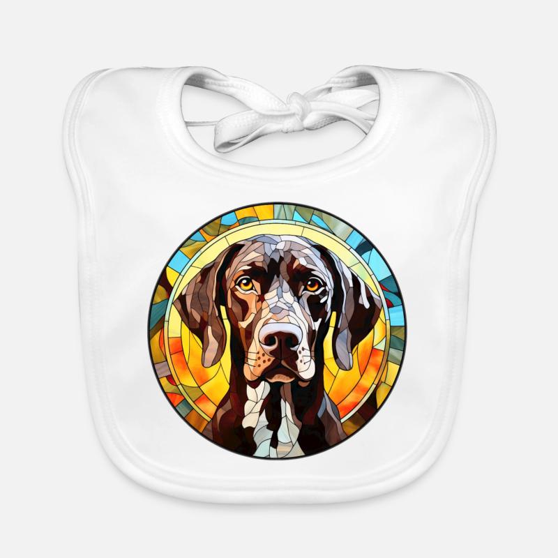 Allemand Pointer Pointer Race de chien Aquarelle Gl Bavoir bio Bébé