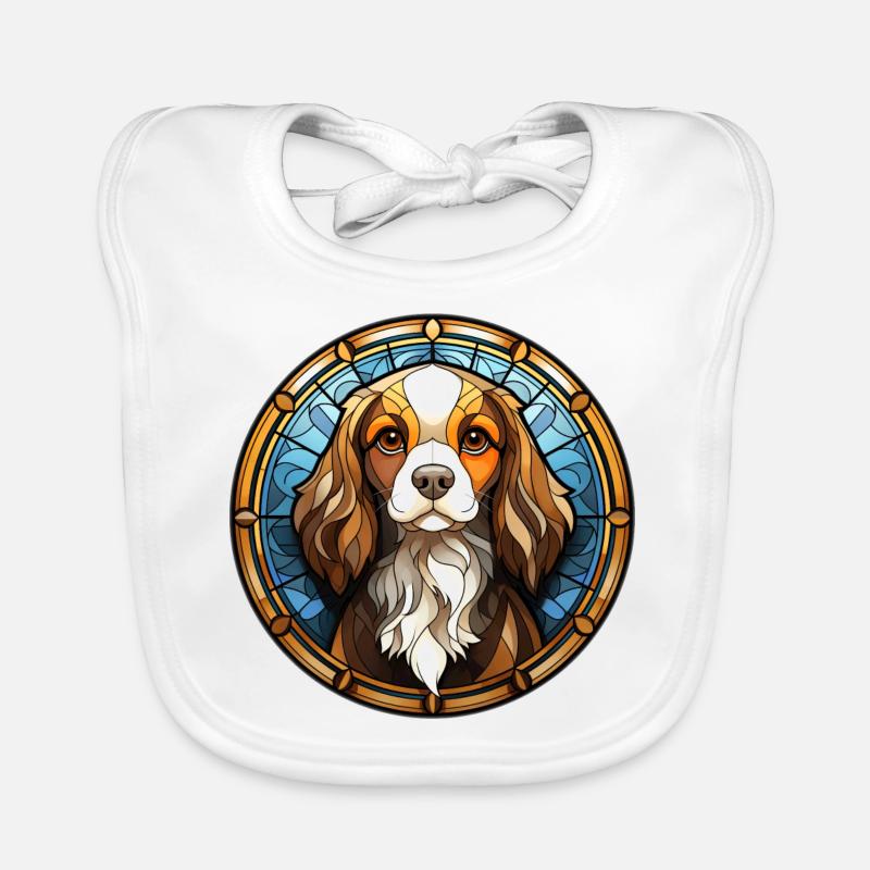 Cavalier King Charles Spaniel Dog Race Aquarelle Bavoir bio Bébé