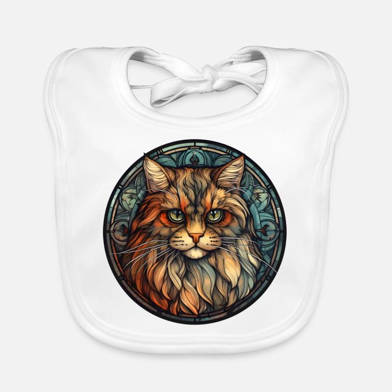 Verre aquarelle de race de chat à poil long britannique Bavoir bio Bébé