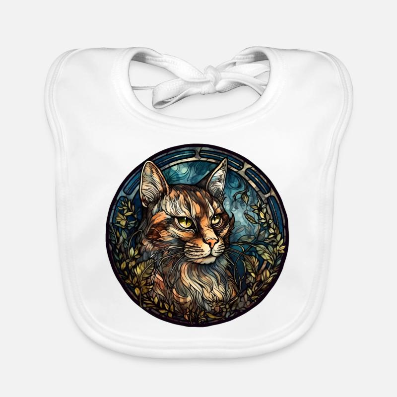 Manx Cat Breed Aquarellglas Baby Bio-Lätzchen