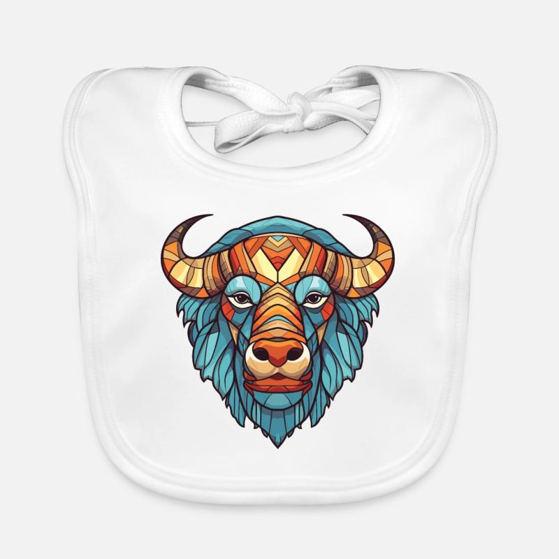 Bison Afrikanischer Büffel Buntes Aquarell Tier Baby Bio-Lätzchen