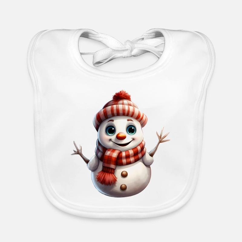 Snowman Organic Baby Bibs