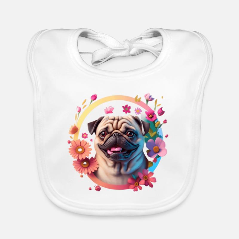 Mops Hund Hunderasse Baby Bio-Lätzchen
