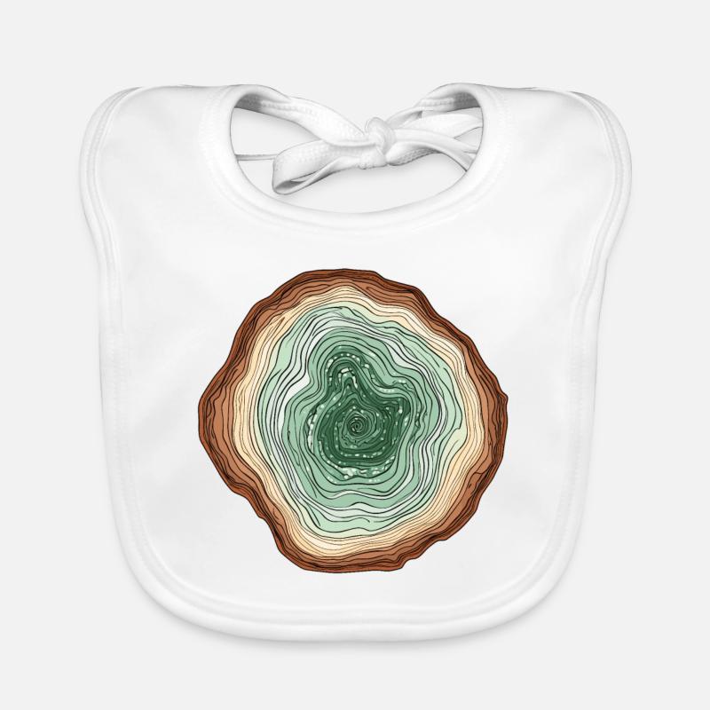 Nature motif - colored tree slice Organic Baby Bibs