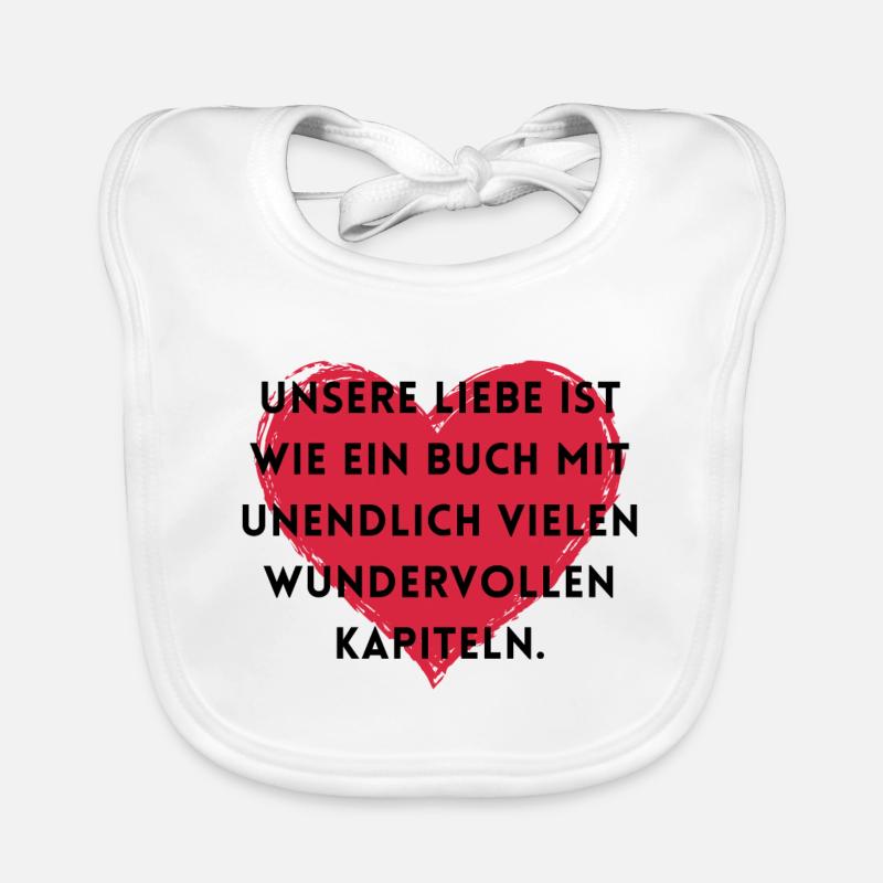 Unsere Liebe ist wie ein Buch. Baby Bio-Lätzchen