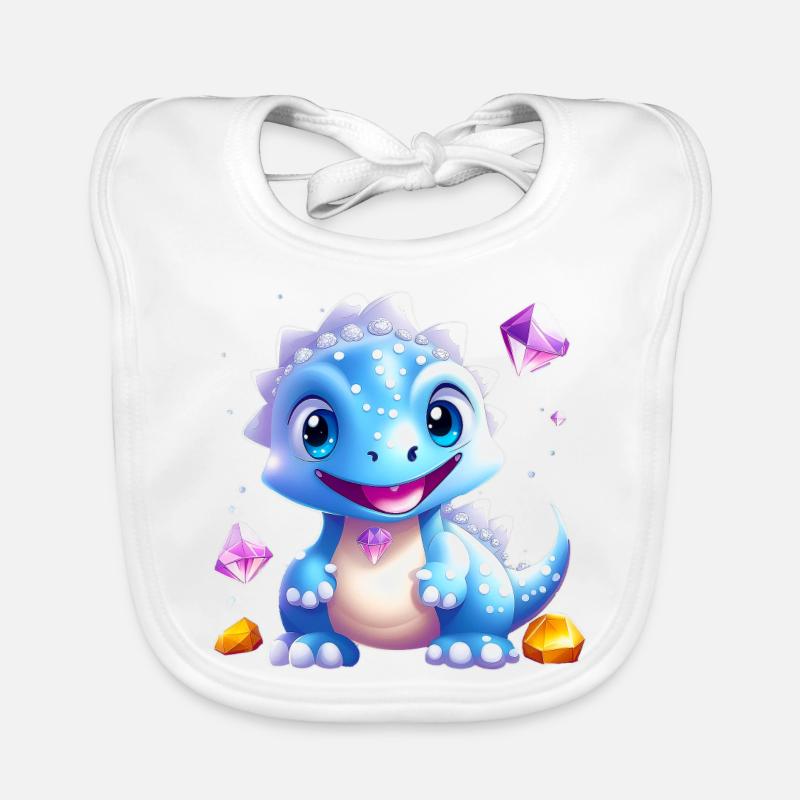 Dragon de cristal 02 - Bavoir bio Bébé - blanc