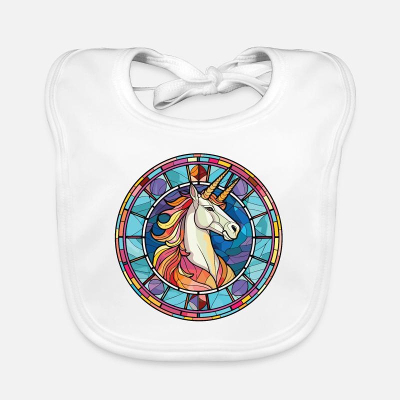 Einhorn bunte Aquarell-Tier-Illustration Baby Bio-Lätzchen
