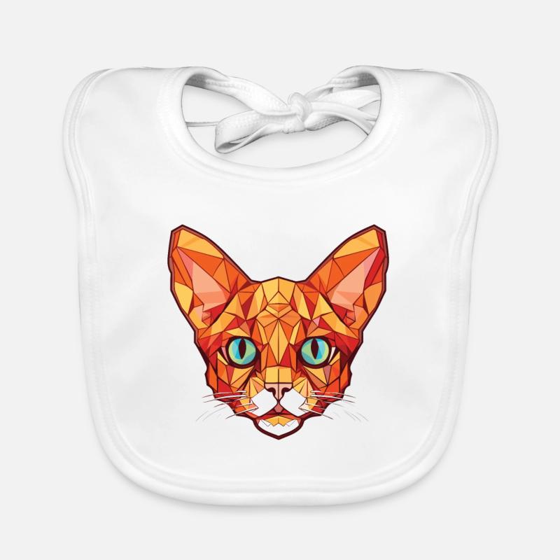 Illustration à l’aquarelle colorée de chat Devon Rex rouge Bavoir bio Bébé