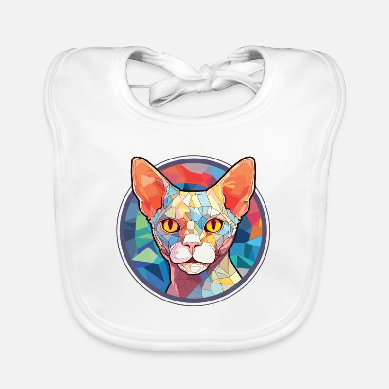 Devon Rex chat aquarelle colorée pour animaux de compagnie Illustration Bavoir bio Bébé