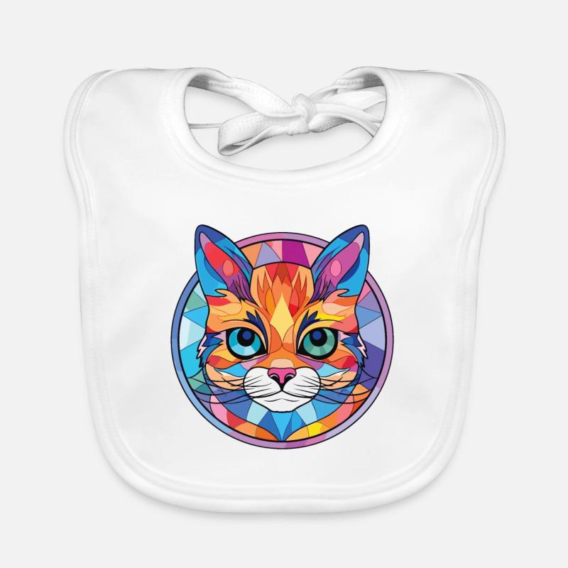 Bambino Cat Breed Illustration aquarelle colorée Bavoir bio Bébé