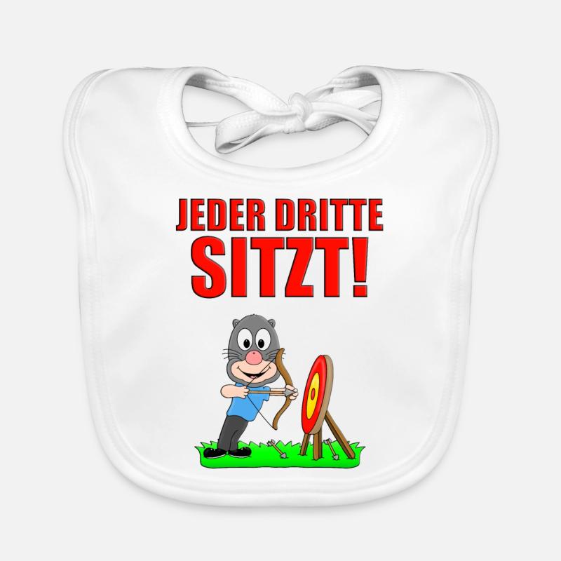 BOGENSCHIEßEN - MAULWURF - JEDER DRITTE SITZT! Baby Bio-Lätzchen