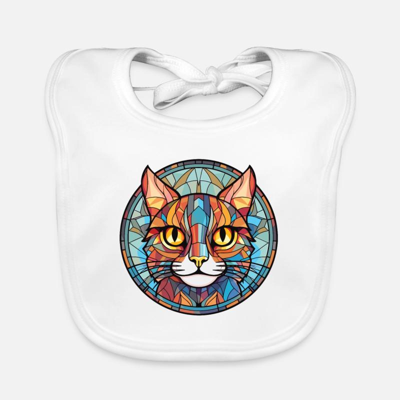 Pixie Bob Katze bunte Aquarell Haustier Illustration Baby Bio-Lätzchen