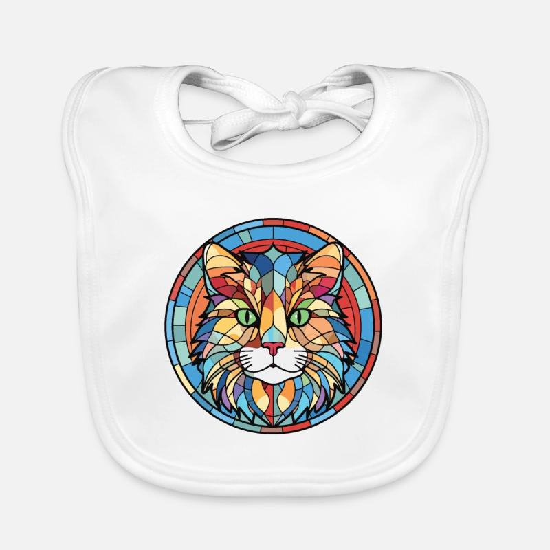 Ragamuffin Katze bunte Aquarell-Illustration Baby Bio-Lätzchen