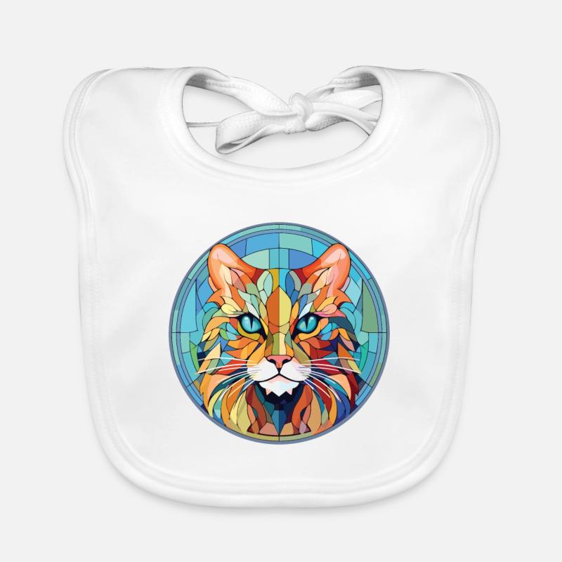Laperm Cat Breed Illustration aquarelle colorée Bavoir bio Bébé
