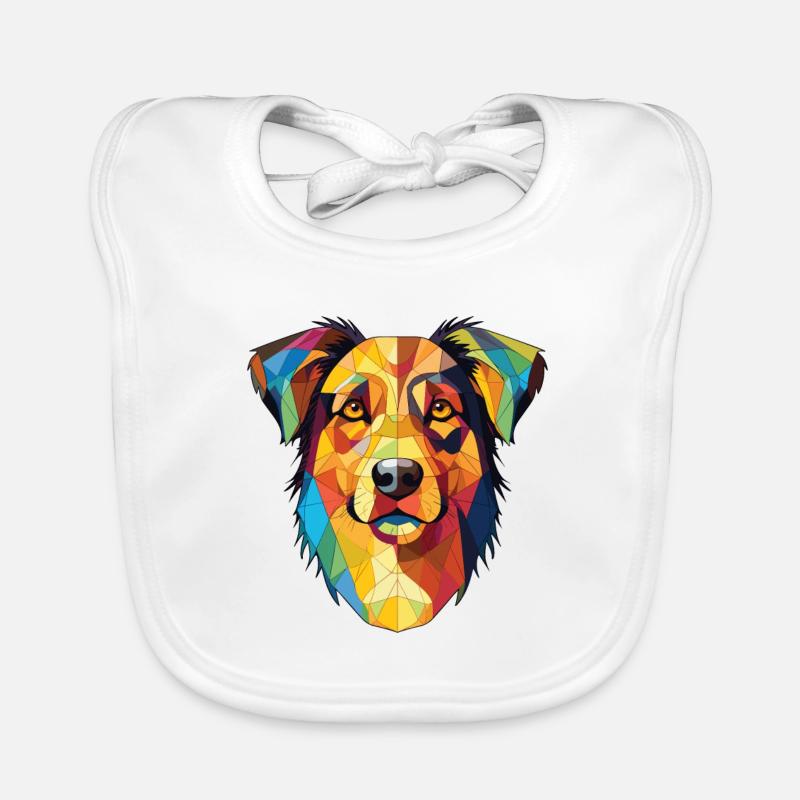 Illustration aquarelle de race de chien de berger basque Bavoir bio Bébé