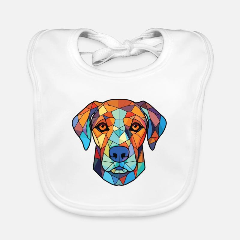 Billy Dog Breed Illustration aquarelle colorée Bavoir bio Bébé