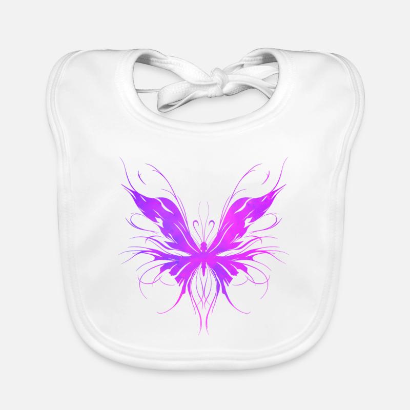 Papillon trash violet Bavoir bio Bébé