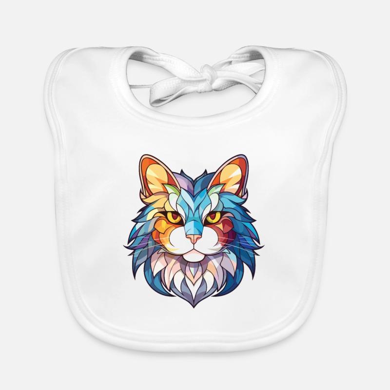Ragamuffin Katze bunte Aquarell-Illustration Baby Bio-Lätzchen