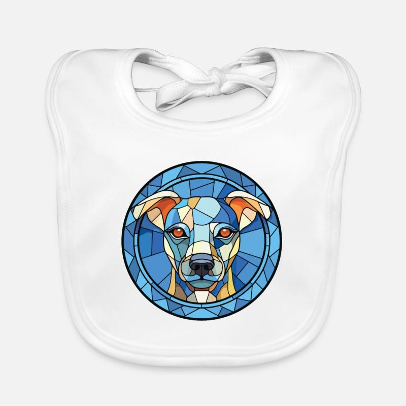 Blauer Paul Terrier Hunderasse buntes Aquarell Baby Bio-Lätzchen