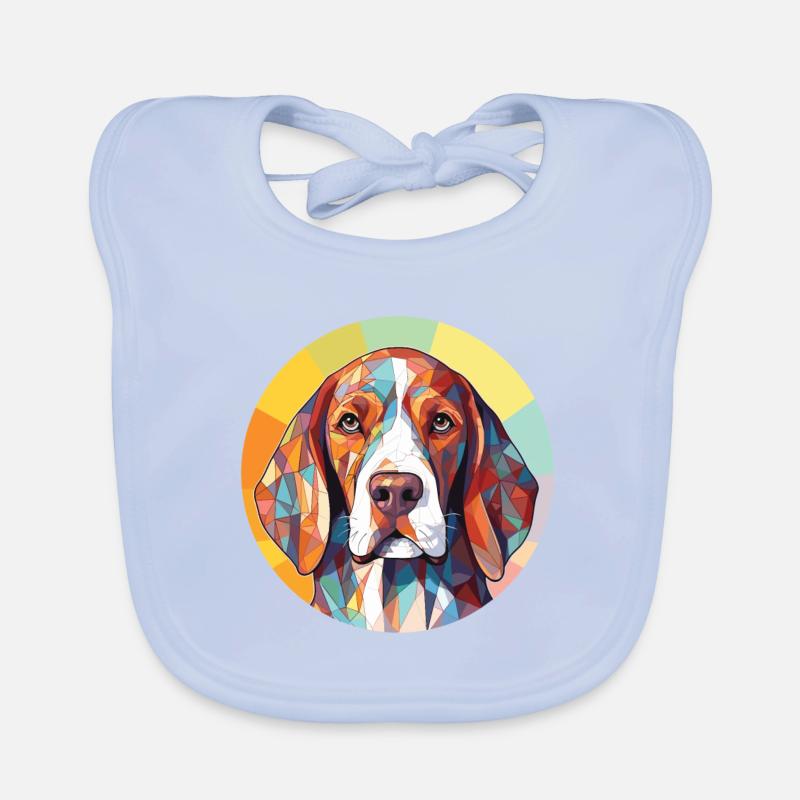 Vieux danois Pointer chien race aquarelle colorée Bavoir bio Bébé