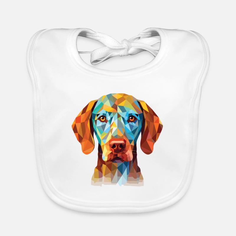 Weimaraner Hunderasse Aquarell Glas Illustration Baby Bio-Lätzchen