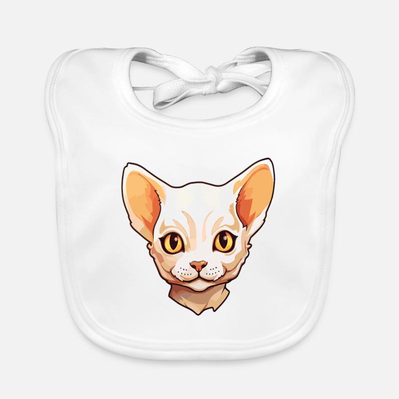 Devon Rex chat dessin animé aquarelle Illustration Bavoir bio Bébé