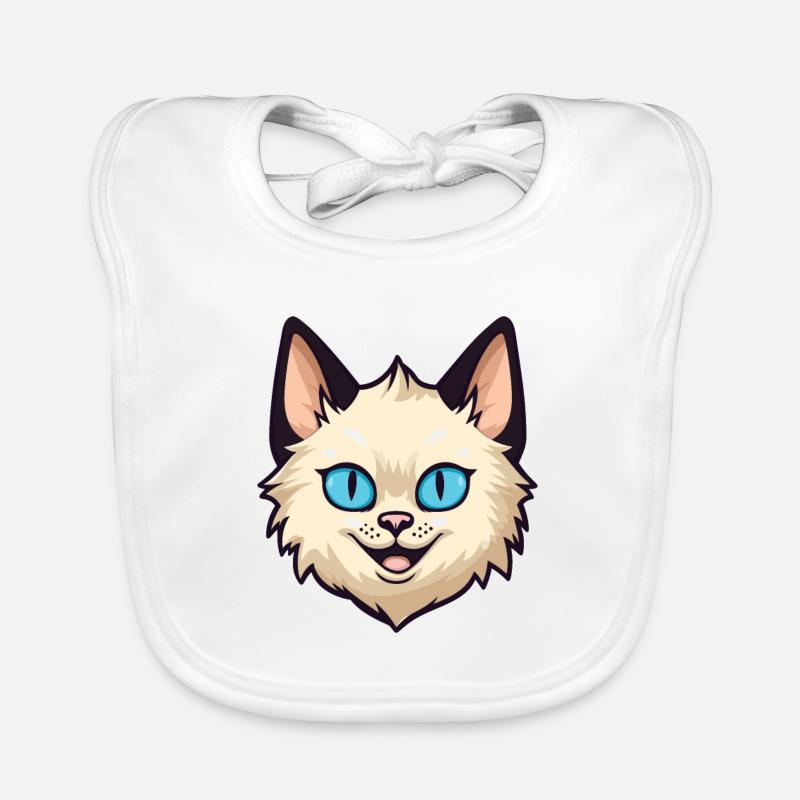 Illustration d’aquarelle de dessin animé de chat balinais Bavoir bio Bébé