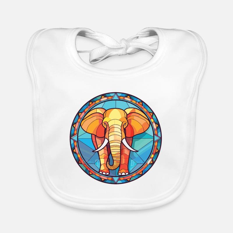 Illustration animale aquarelle colorée d'éléphant Bavoir bio Bébé