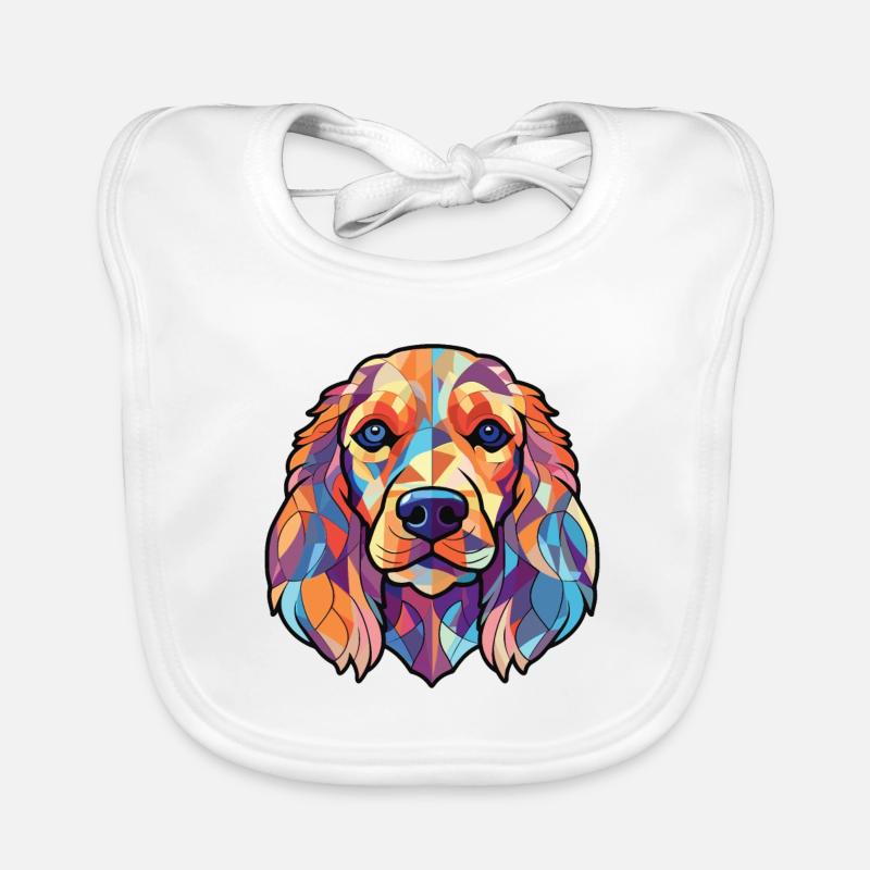 Cocker anglais Spaniel chien aquarelle colorée animal de compagnie Bavoir bio Bébé