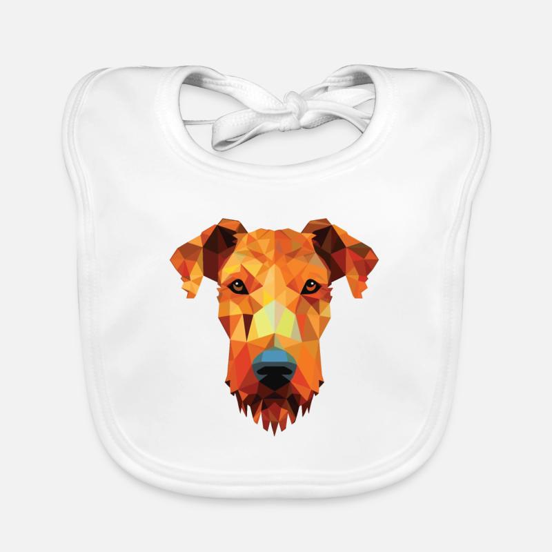 Airedale Terrier Hund Buntes Aquarell Tier Baby Bio-Lätzchen