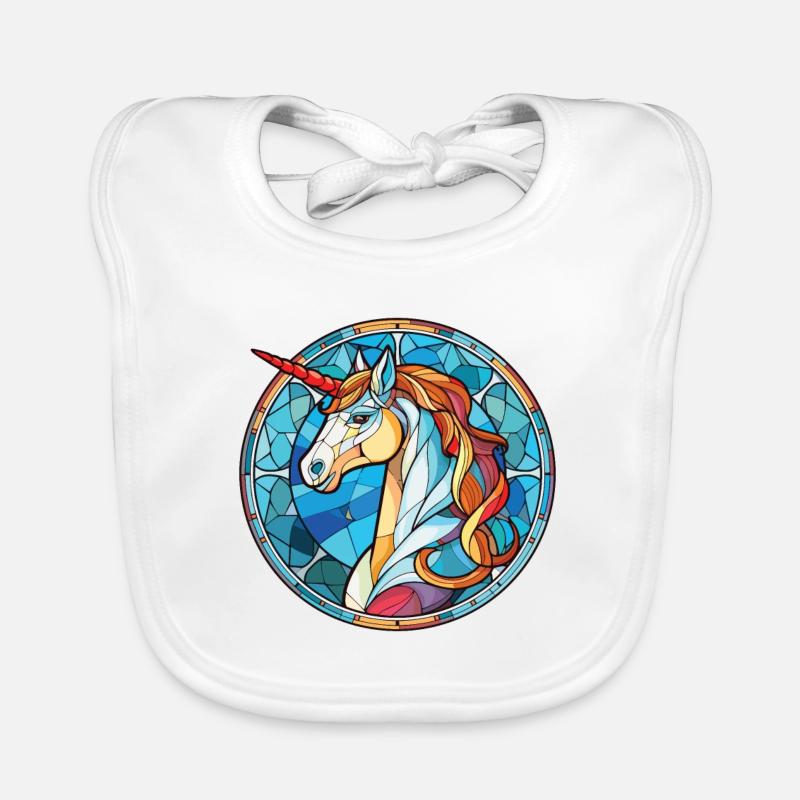 Einhorn bunte Aquarell Tier Illustration Baby Bio-Lätzchen