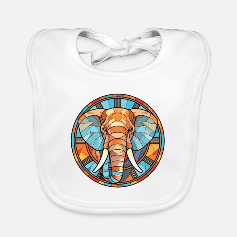 Illustration animale aquarelle colorée d’éléphant Bavoir bio Bébé