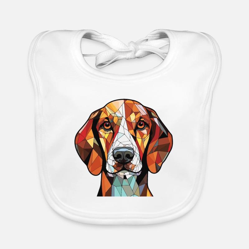 Ariege Pointer Dog Breed Watercolor Illustration Organic Baby Bibs