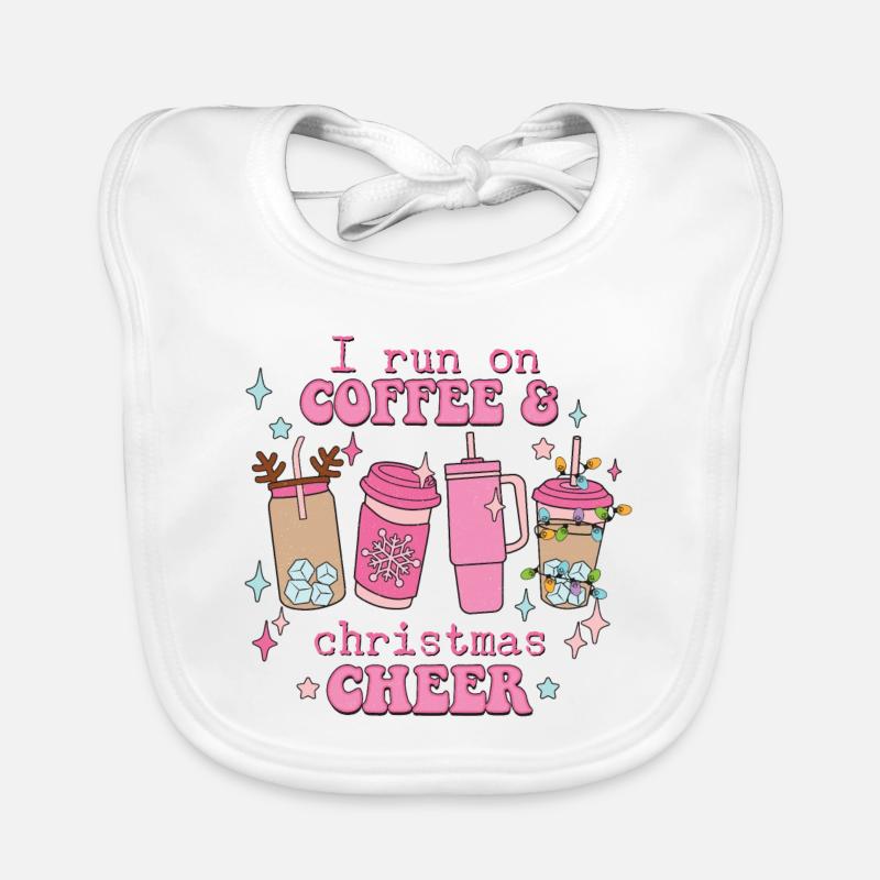 Coffee and Christmas and gift Organic Baby Bibs